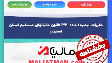 بخشنامه شماره 210/22780 تاریخ 1388/03/02