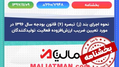 بخشنامه شماره 260/7948/د تاریخ 1397/11/09
