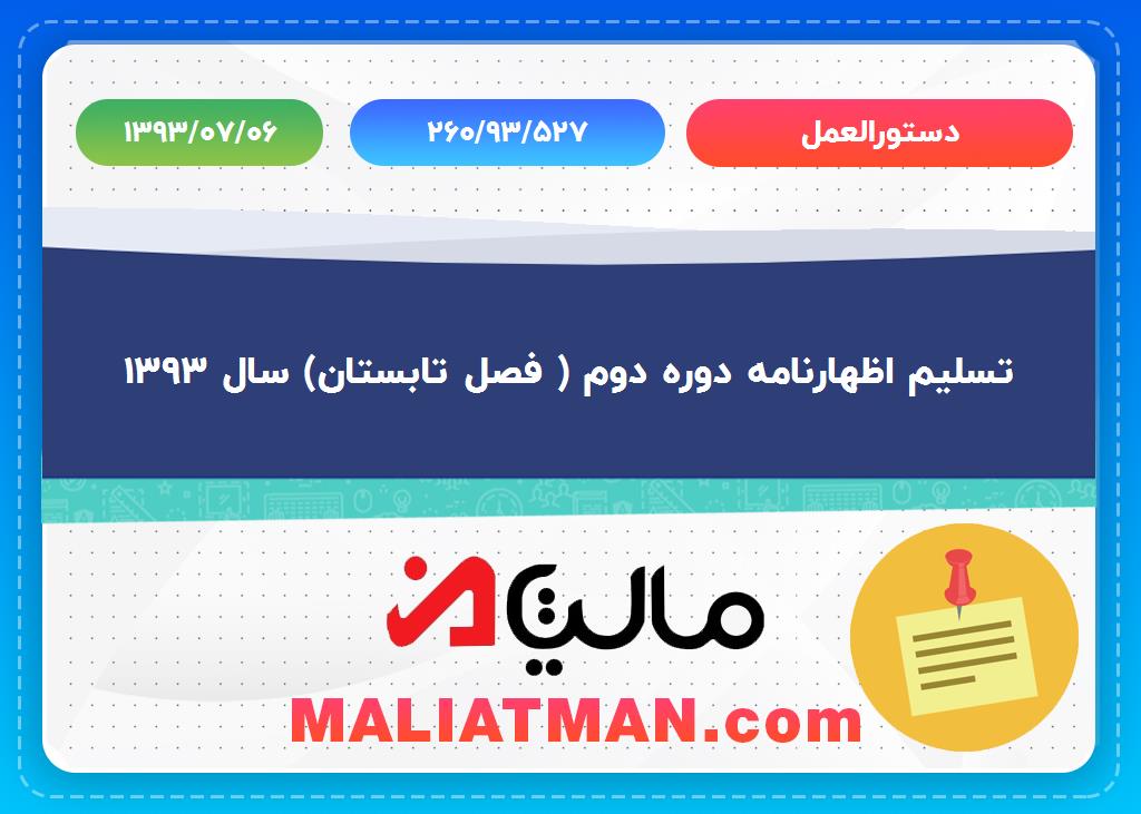 دستورالعمل: 260/93/527 تاریخ دستورالعمل:1393/07/06