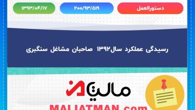 دستورالعمل:200/93/519 تاریخ دستورالعمل :1393/04/17