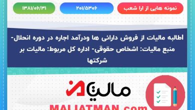 نمونه هایی از ارا شعب شماره 201/5306 تاریخ 1381/06/31