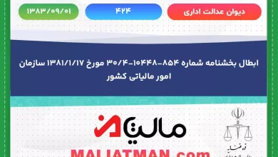 دیوان عدالت اداری شماره 424 تاریخ 1383/09/01