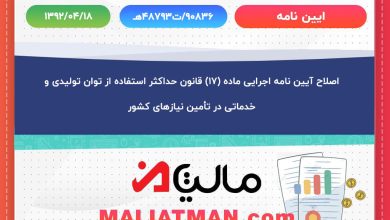 اصلاح آیین نامه اجرایی ماده (۱۷) قانون حداکثر استفاده از توان تولیدی و خدماتی در تأمین نیازهای کشور 3 اصلاح آیین نامه اجرایی ماده (۱۷) قانون حداکثر استفاده از توان تولیدی و خدماتی در تأمین نیازهای کشور