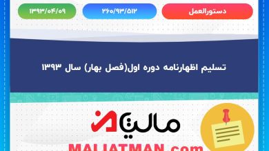 دستورالعمل شماره 260/93/512 تاریخ 1393/04/09