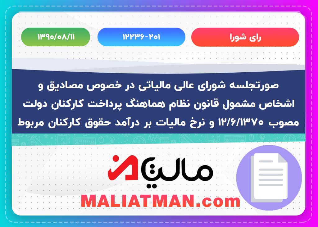 رای شورا شماره 201/12236 تاریخ 1390/08/11