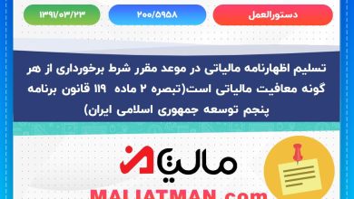 دستورالعمل شماره 200/5958 تاریخ 1391/03/23