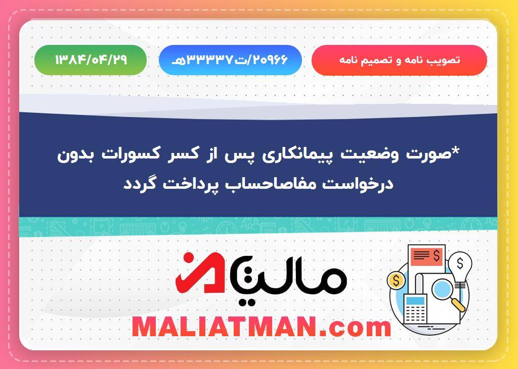 تصویب نامه و تصمیم نامه شماره 20966/ت33337هـ تاریخ 1384/04/29