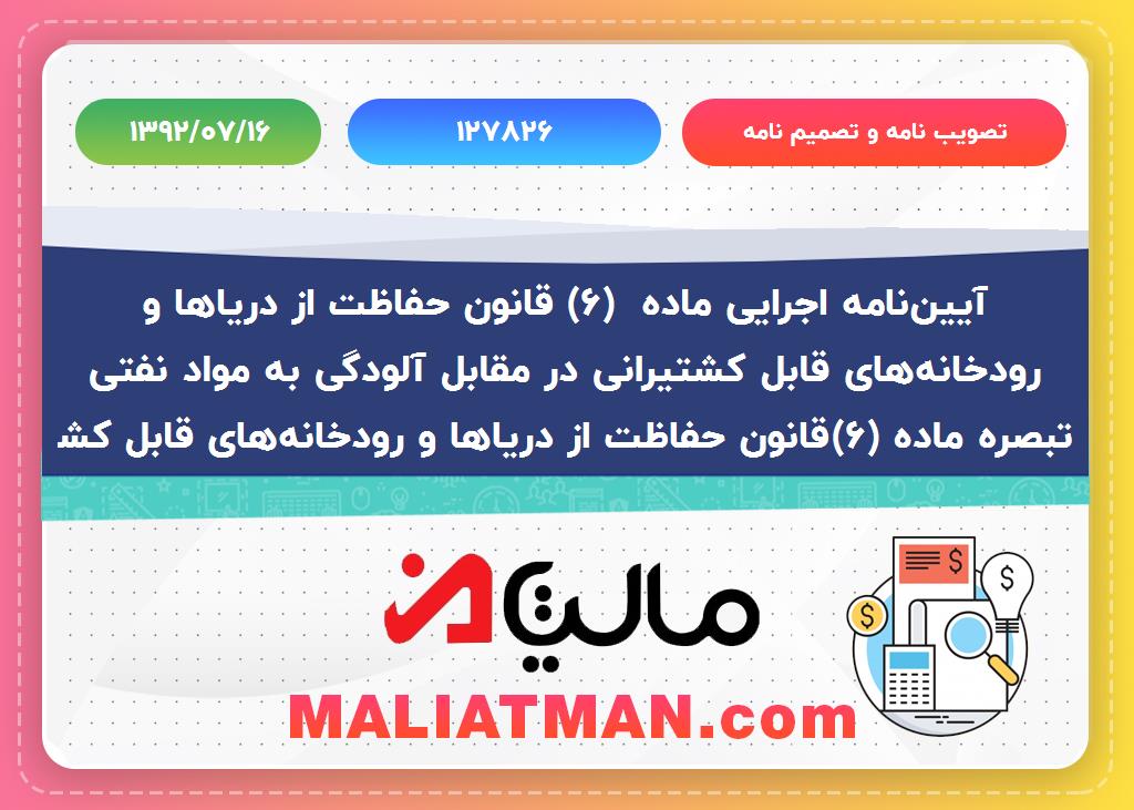 تصویب نامه و تصمیم نامه : 127826 تاریخ تصویب نامه و تصمیم نامه : 1392/07/16