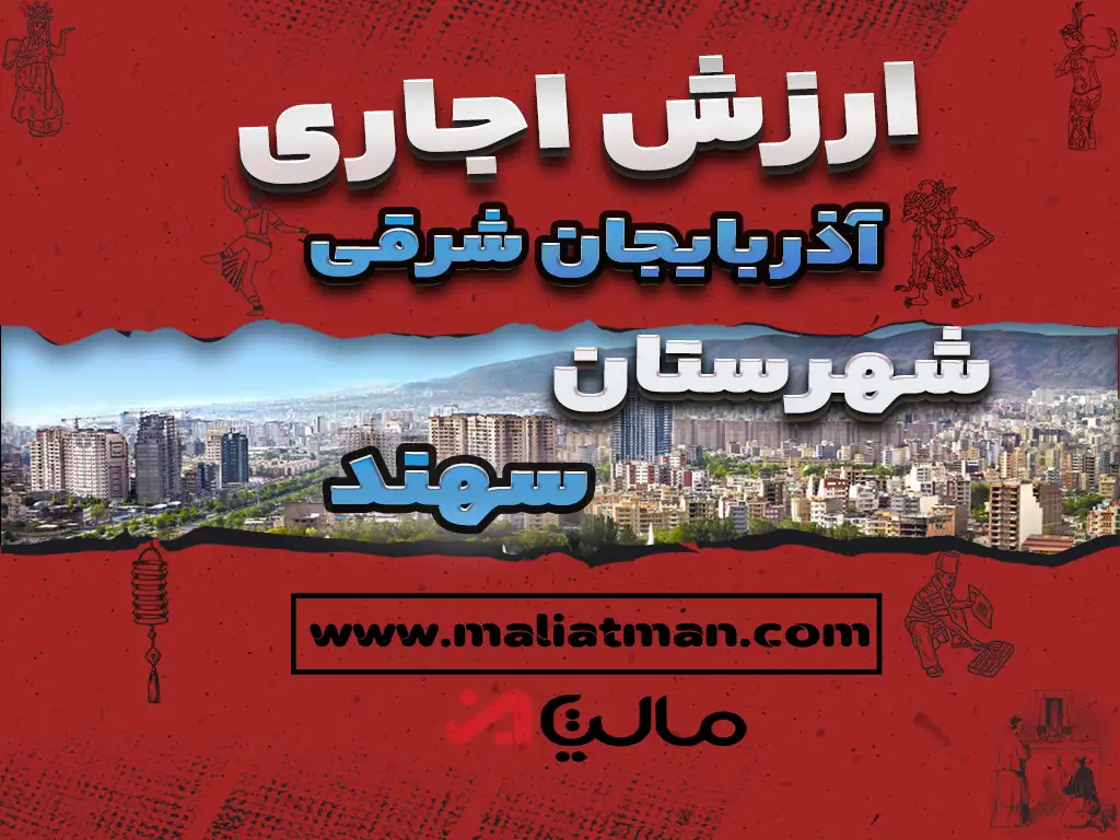 ارزش اجاری املاک استان آذربایجان شرقی شهرستان سهند عملکرد سال 1398